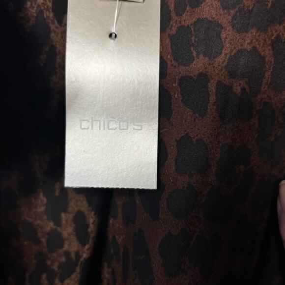 Chico's NWT Vest Acrylic Faux Fur Brown Open Front Animal Print Lined Winter 3 - Picture 7 of 8